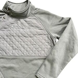Charles River Apparel Womens‎ Gray Quilted Pullover Long Sleeve Top Medium